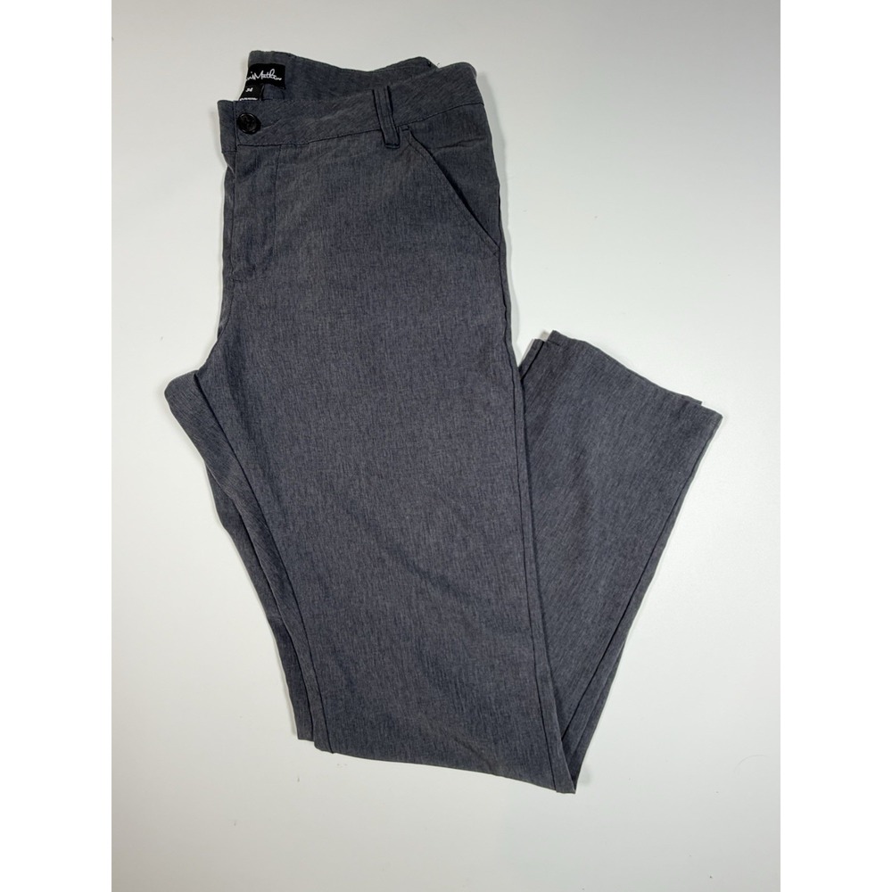 Travis Mathew Men's Dark Gray Heather Golf Pants Flat Front Stretch Size 34